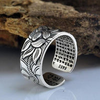 Bague de Lotus en Argent Pure S999