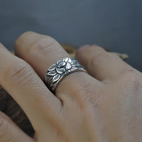 Bague de Lotus en Argent Pure S999